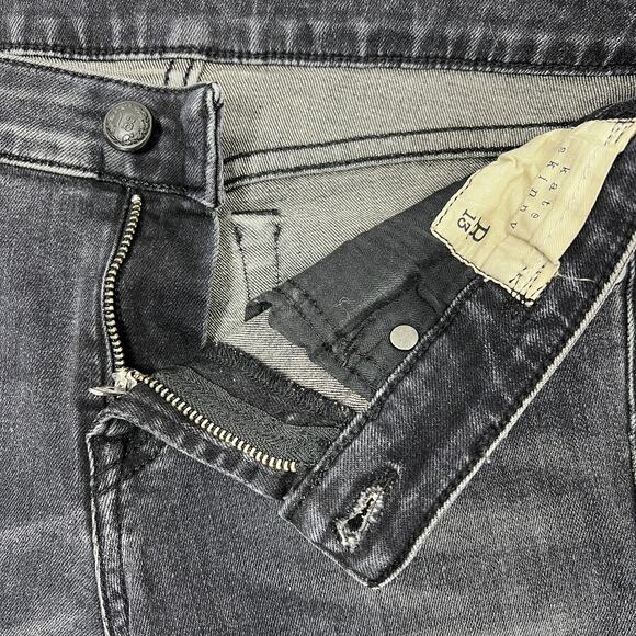 R13 Kate Skinny Jeans Women's 25" Orion Black Paint Splatter Distressed Goth Emo - Picture 5 of 15